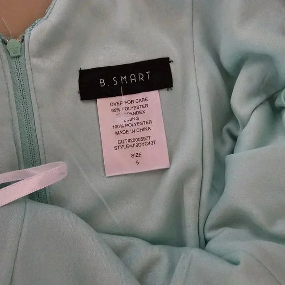 B.Smart Size 5 Mint Green Lace Overllay Fit Short Formal Evening Prom Dress - Picture 4 of 16